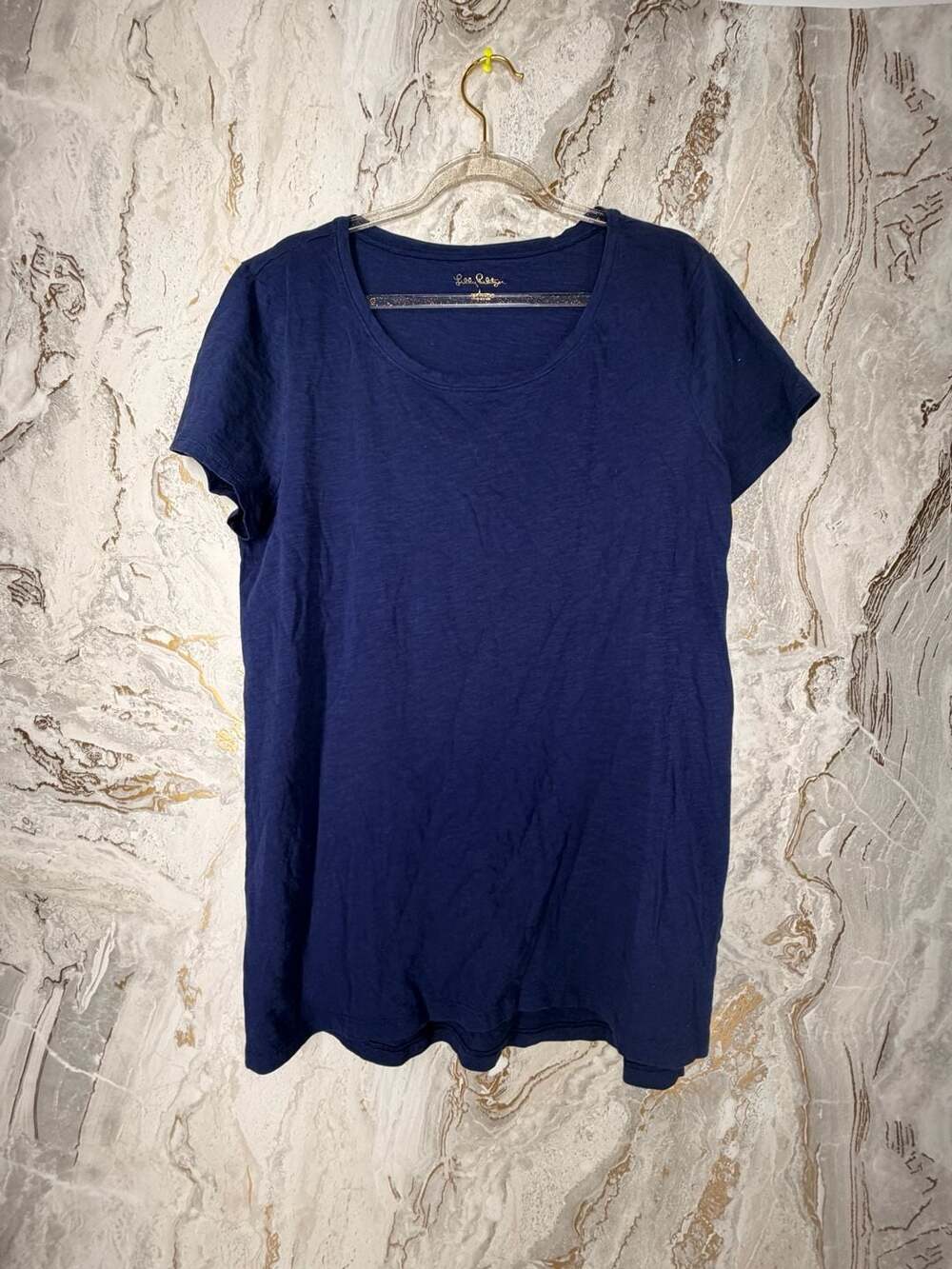 Lilly Pulitzer Blue Pima Cotton Scoop Neck T-Shirt